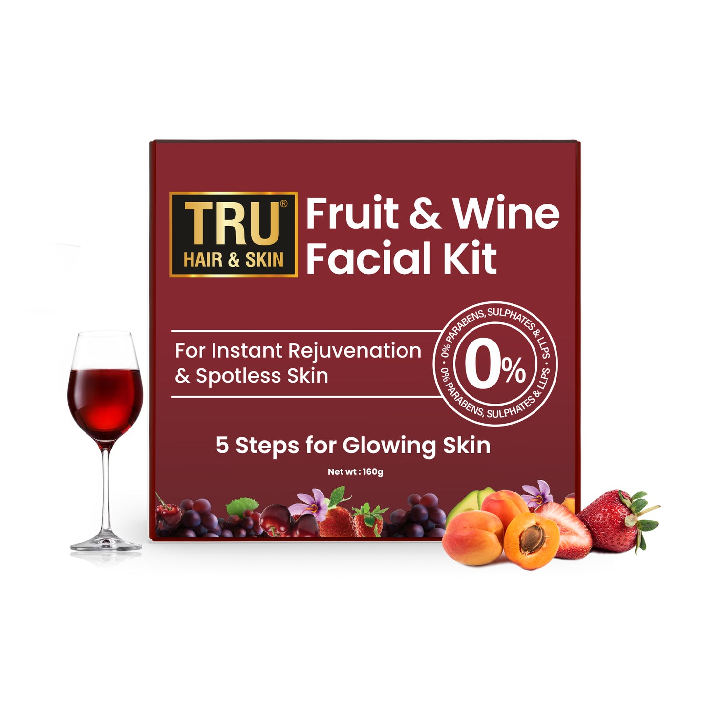 Fruit & Wine Facial Kit | Glowing Spotless Skin - 160 gms