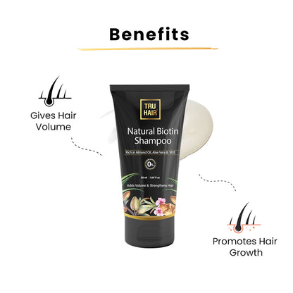 Natural Biotin Shampoo for Add Volume & Strenghtens Hair-50ml