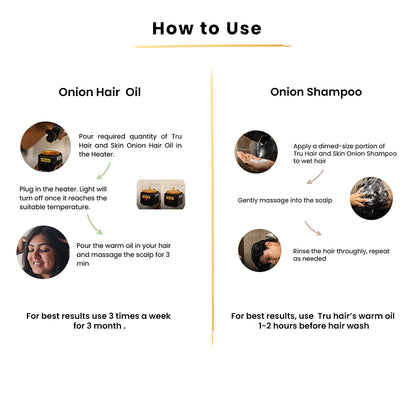 Onion Shampoo and Onion Hair Oil with heater