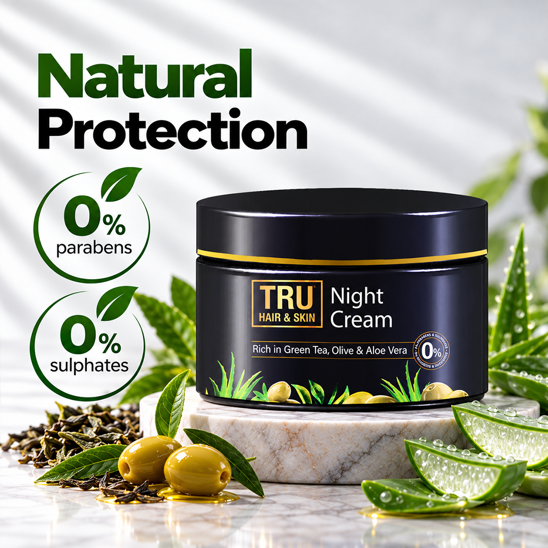 Night Cream With Green Tea, Niacinamide & Olive | Fights Acne & Hyperpigmentation- 45gm