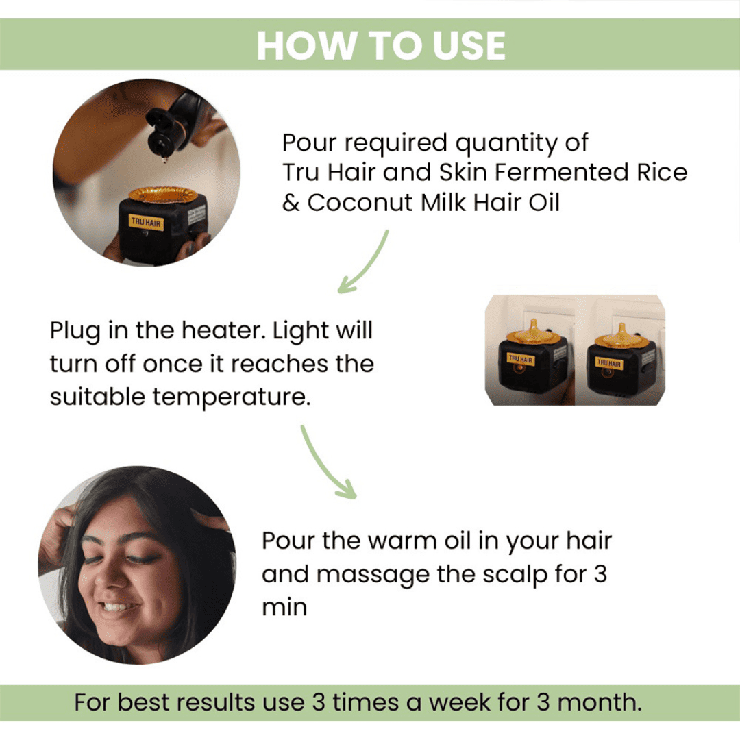Fermented Rice & Coconut Milk Hair Oil With Free Heater – 110ml| DOTD