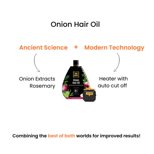 Tru Hair & Skin Onion Hair Oil for Stronger, Healthier Hair - 100ml