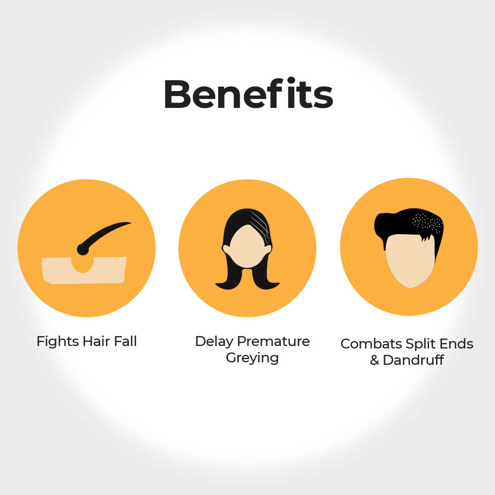 Tru Hair Ayurvedic Hair Oil Refill pack + Biotin Shampoo & Conditioner | For Dandruff, Pre Mature Greying, Hair Growth & Shiny Voluminous Hair