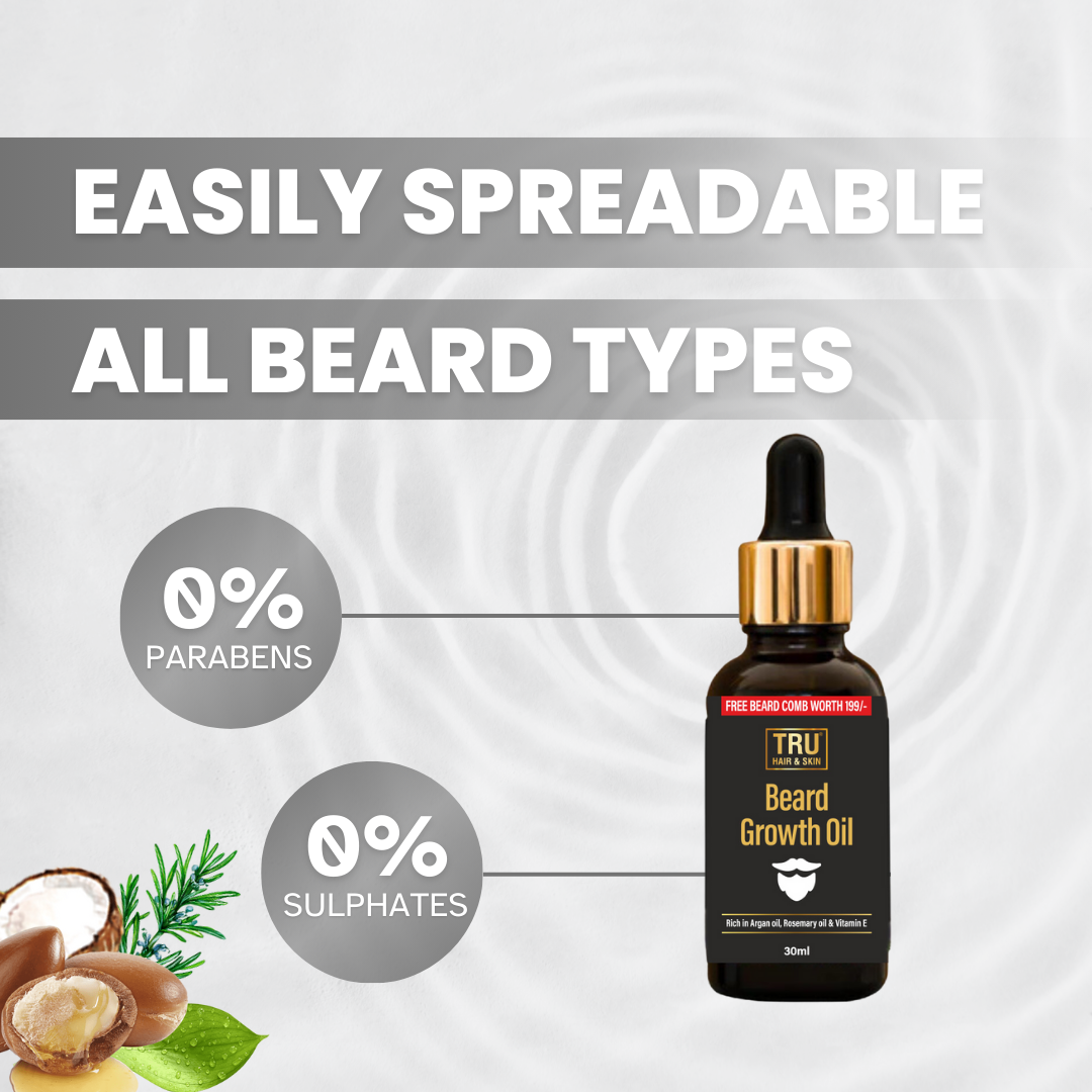 Beard Growth Oil With Free Beard Comb-30ml | DOTD