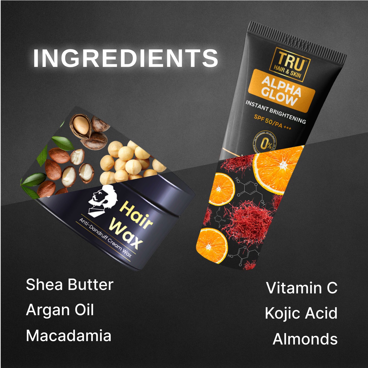 Alpha Glow Instant Brightening SPF 50 Sunscreen (50ml) with Free Hair Wax Cream(50gm) | Influ