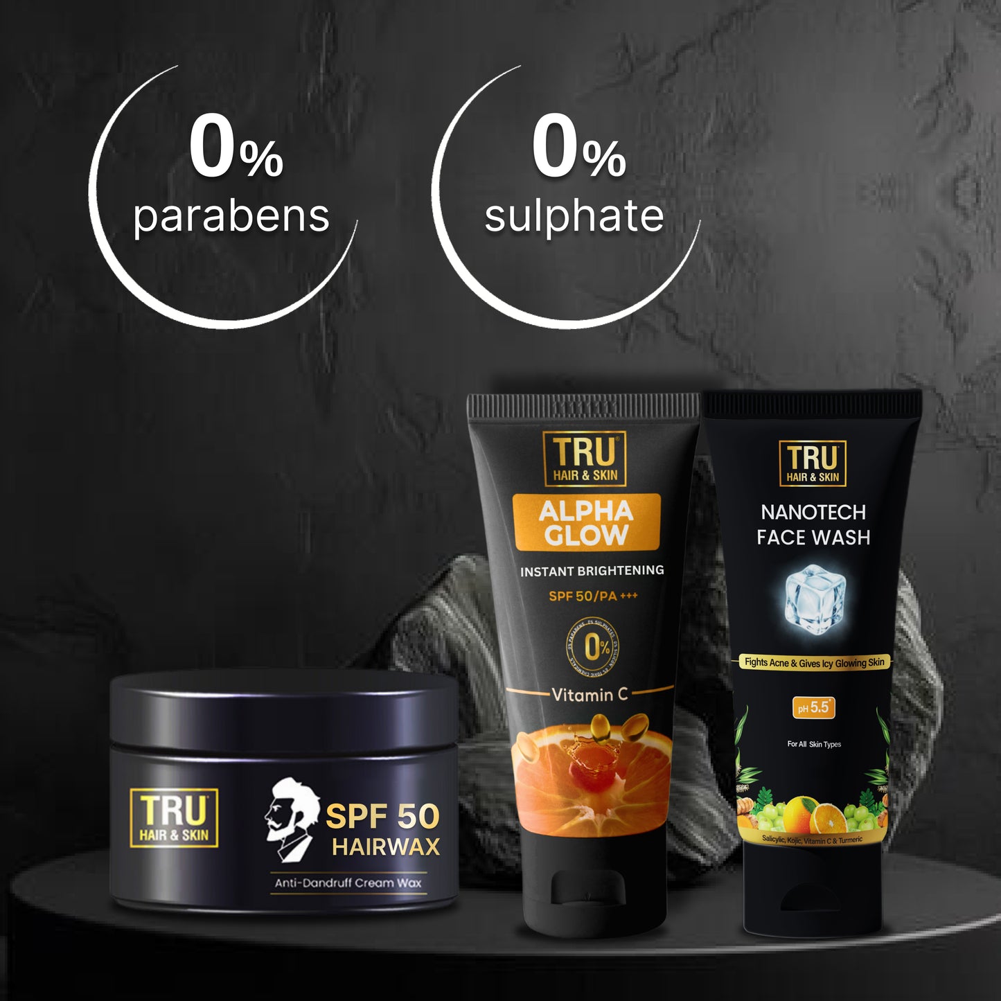 Grooming Combo - Nanotechnology Facewash-50ml + Alpha Glow Instant Brightening Cream-25ml + FREE SPF Hair Wax Cream-50gm