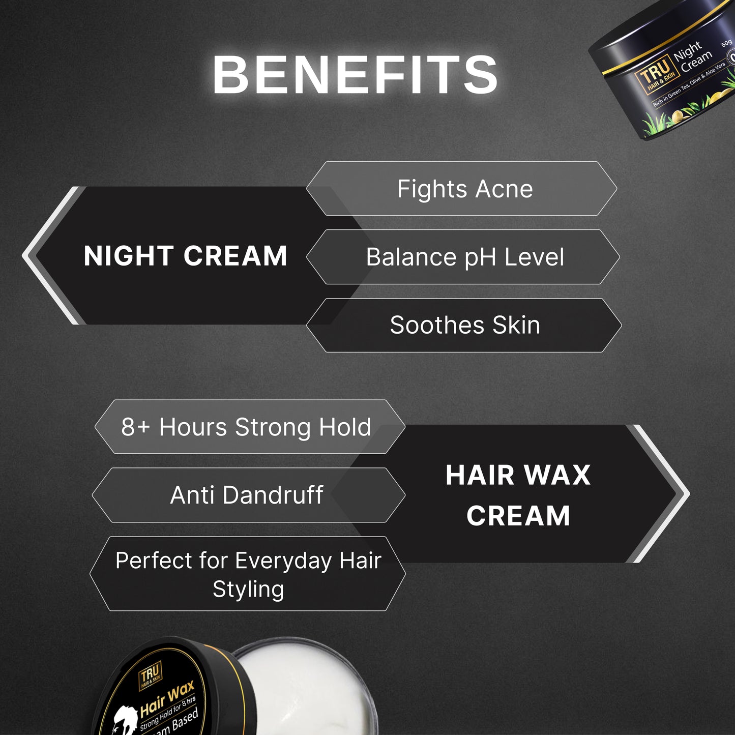 Night Cream (50gm) + Hair Wax ( 50gm ) Combo for Men