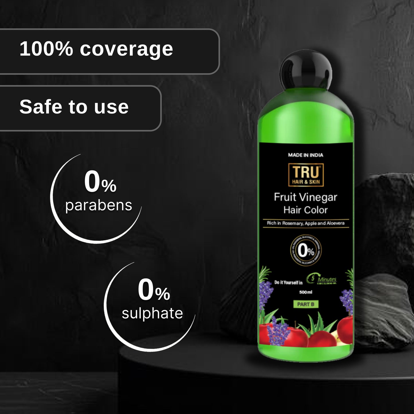 Fruit Vinegar Hair Color Shampoo Natural Hair Color Dye for Black Hair-1000ml