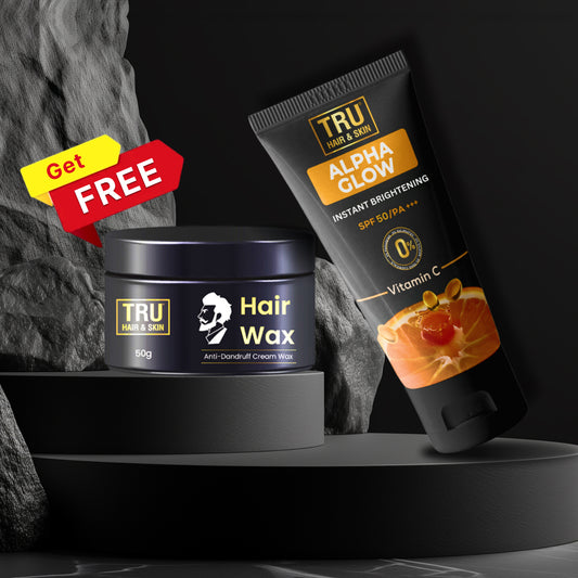 Alpha Glow Instant Brightening SPF  50 Sunscreen (50ml) with Free Hair Wax Cream(50gm)