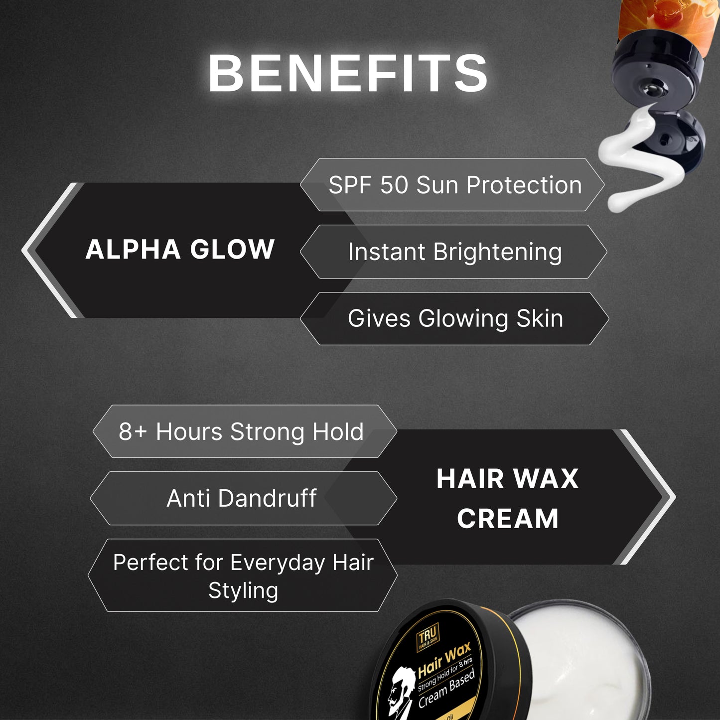 Alpha Glow Instant Brightening SPF 50 Sunscreen (50ml) with Free Hair Wax Cream(50gm) | Influ