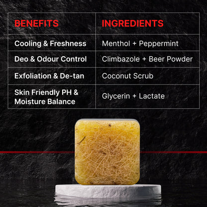 RebelX Pack of 2 |  4-in-1 Ice Blast Scrub | Bathing Bar for Men | Handmade soap - 100gm