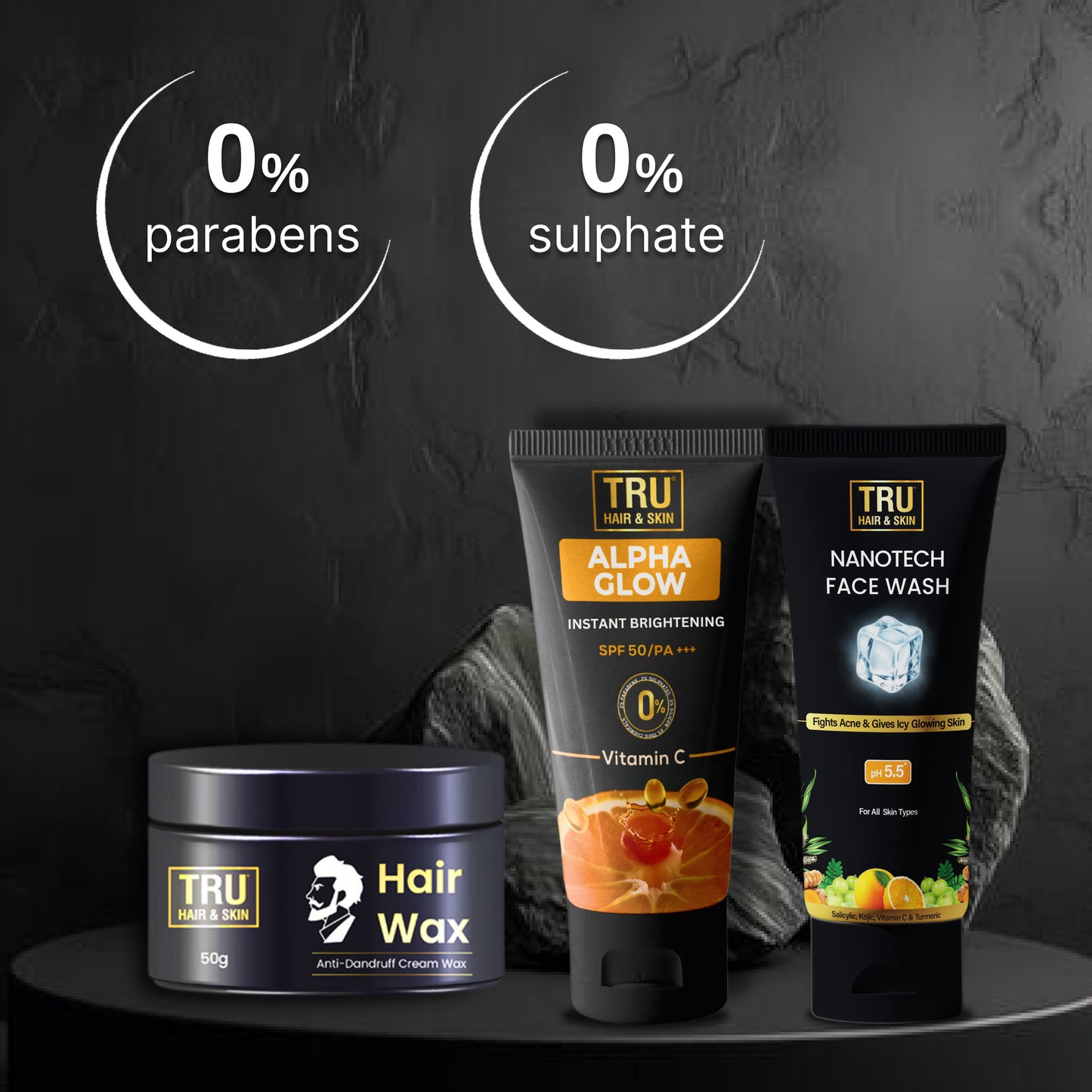 Grooming Combo - Nanotechnology Facewash-50ml + Alpha Glow Instant Brightening Cream-25ml + FREE Hair Wax Cream-50gm