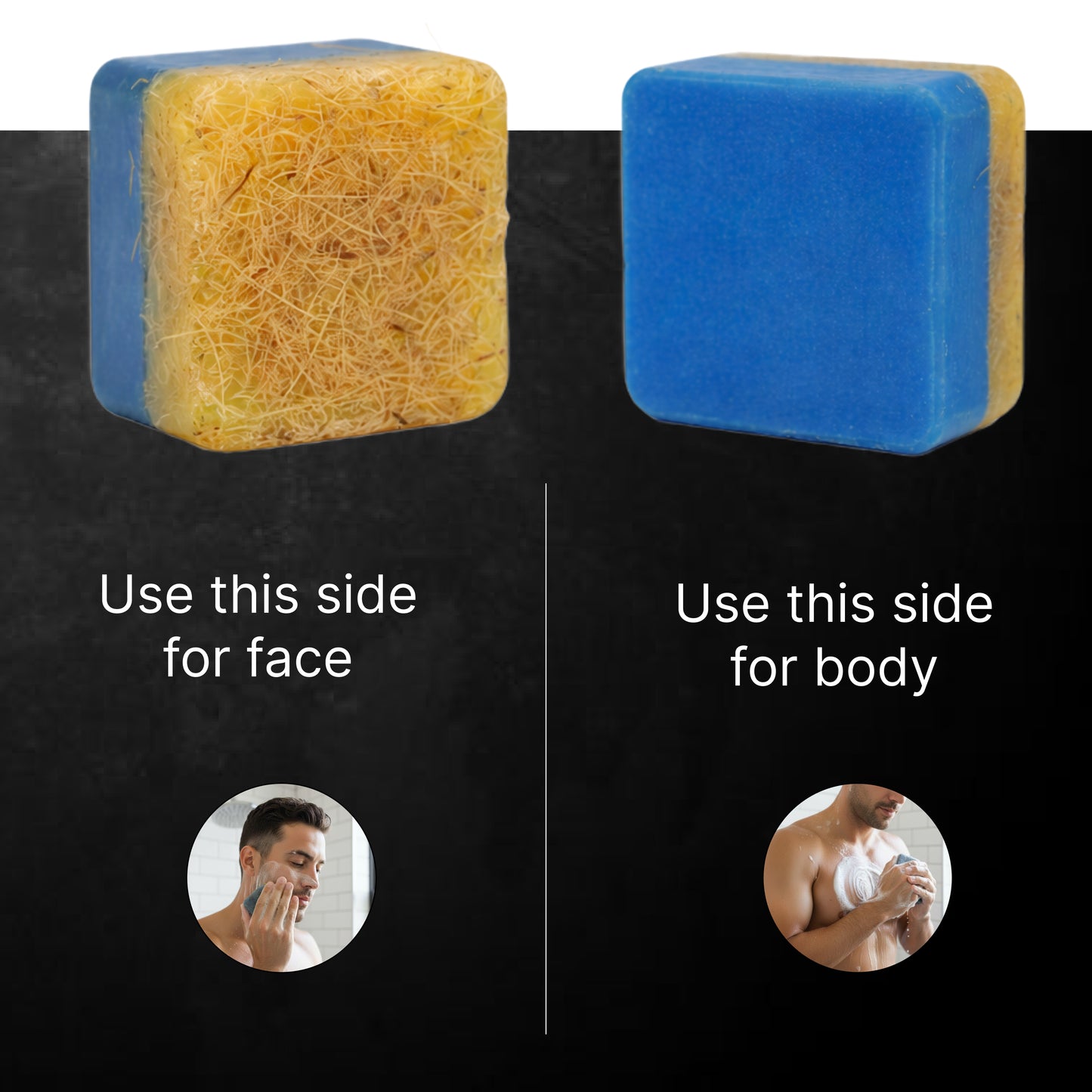 RebelX 4-in-1 Ice Blast Scrub | Natural loofah | Bathing Bar for Men | Handmade soap - 100gm | Pack of 4
