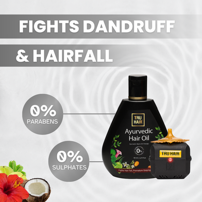 Ayurvedic Hair Oil with Free Heater |  Fights Dandruff, Hair Fall Control, Hair Growth & Shiny Hair | 50ml