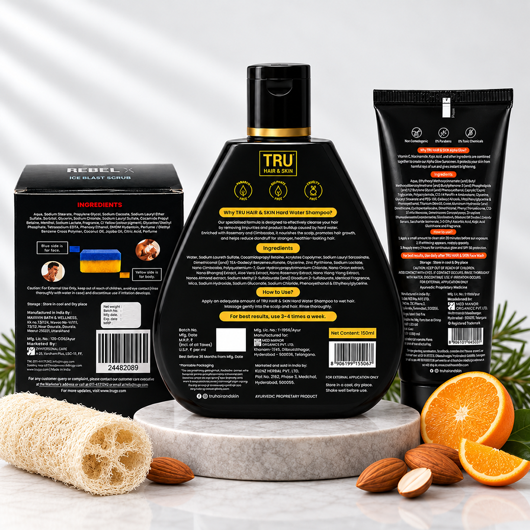 Hardwater shampoo + RebelX Soap + Alpha Glow SPF 50 Combo