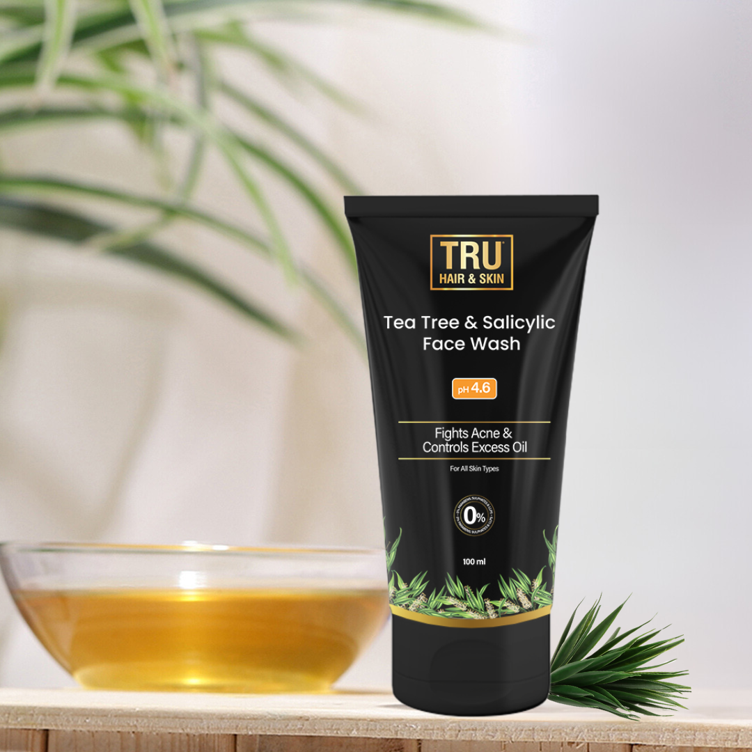 Tru Hair & Skin Tea Tree Facewash For Sensitive Acne-Prone Skin | Contains Salicylic Acid & Tea Tree | 100ml