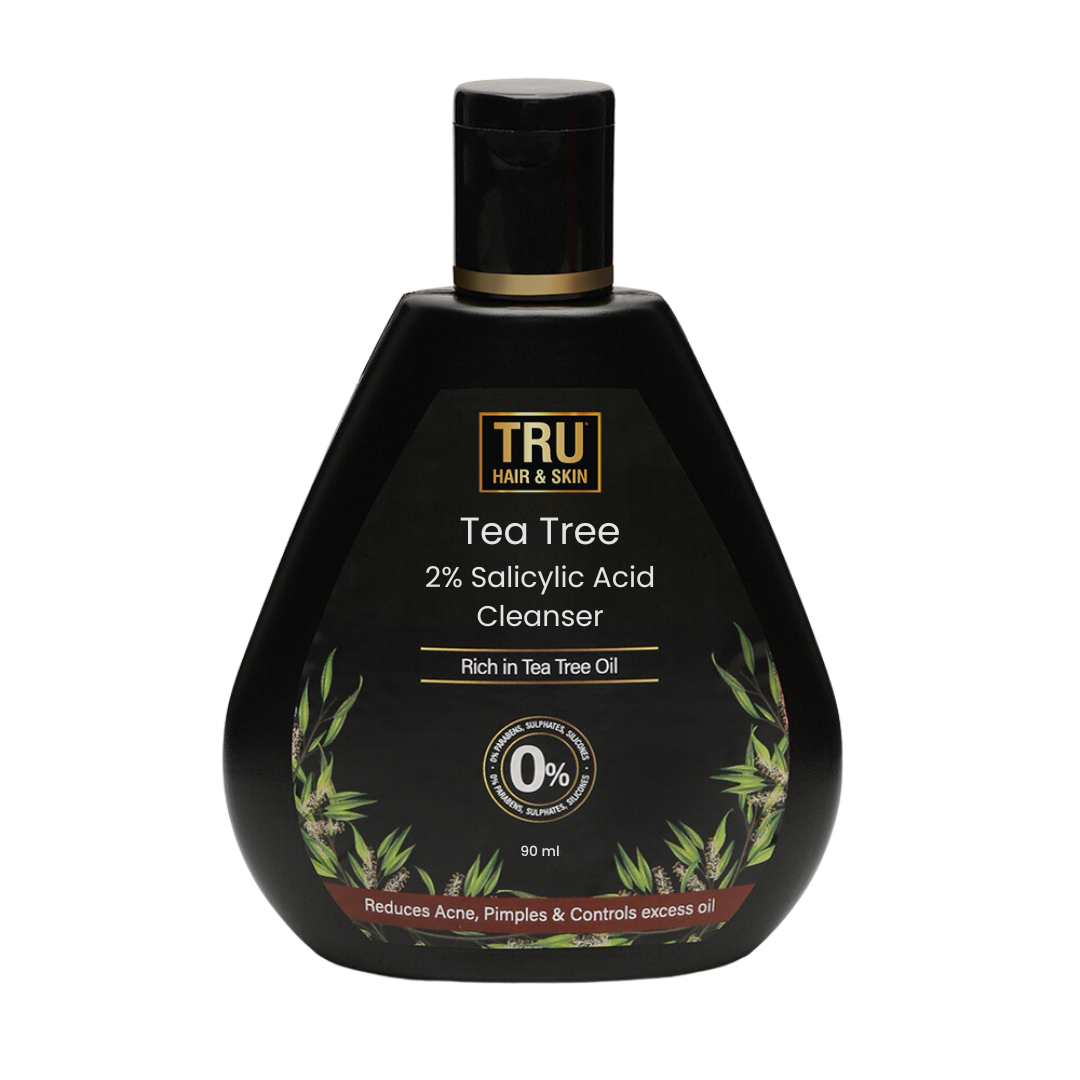 Tru Hair & Skin Tea Tree Cleanser For Sensitive Acne-Prone Skin | Contains Salicylic Acid & Tea Tree | 90ml