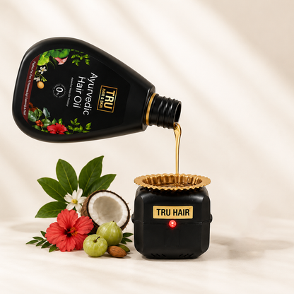 Ayurvedic Hair Oil with Free Heater |  Fights Dandruff, Hair Fall Control, Hair Growth & Shiny Hair | 50ml