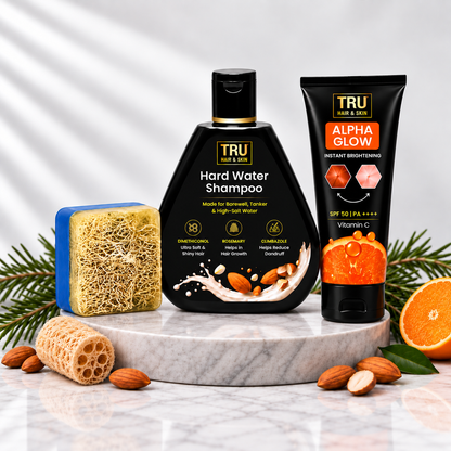 Hardwater shampoo + RebelX Soap + Alpha Glow SPF 50 Combo
