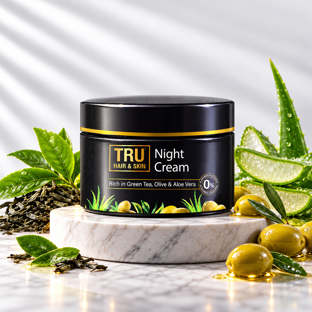 Night Cream With Green Tea, Niacinamide & Olive | Fights Acne & Hyperpigmentation- 45gm