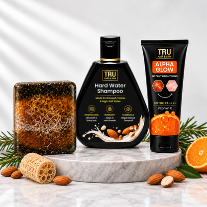 Hardwater shampoo + RebelX Soap + Alpha Glow SPF 50 Combo