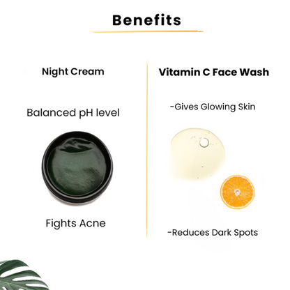 Niacinamide Night Cream-50gms+Vitamin C & Turmeric Face Wash-100ml