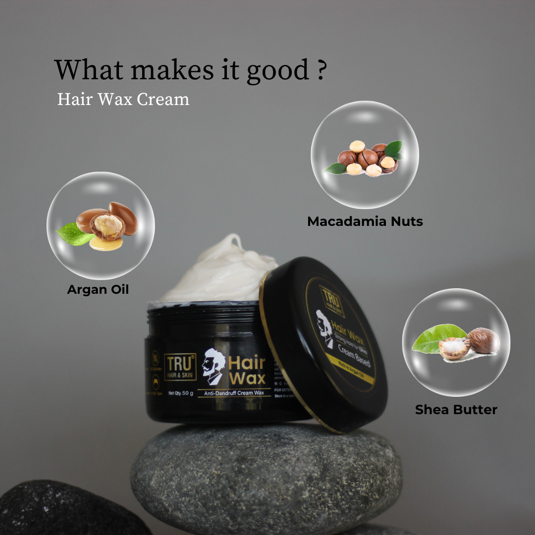 Hair Wax Cream for Men | Easy to Spread + 12hrs hold + Anti Dandruff | 50gms