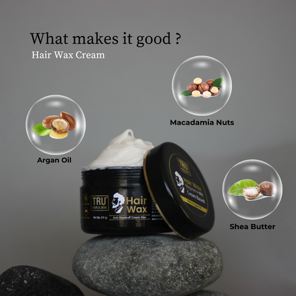 Hair Wax Cream for Men | Easy to Spread + 12hrs hold + Anti Dandruff | 50gms