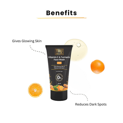 Vitamin C & Turmeric Face Wash | Gives Glowing Skin & Reduces Dark Spots-100ml