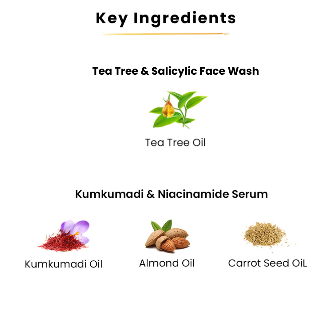 Tea Tree Face Wash-100ml+ Kumkumadi Serum-25ml