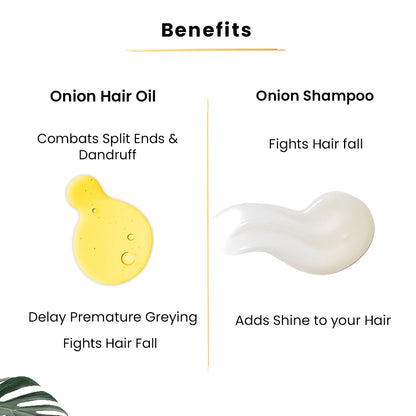 Onion oil with Heater 50ml + Onion Shampoo 50ml+ Hair mask-200gms + Protien serum-50ml