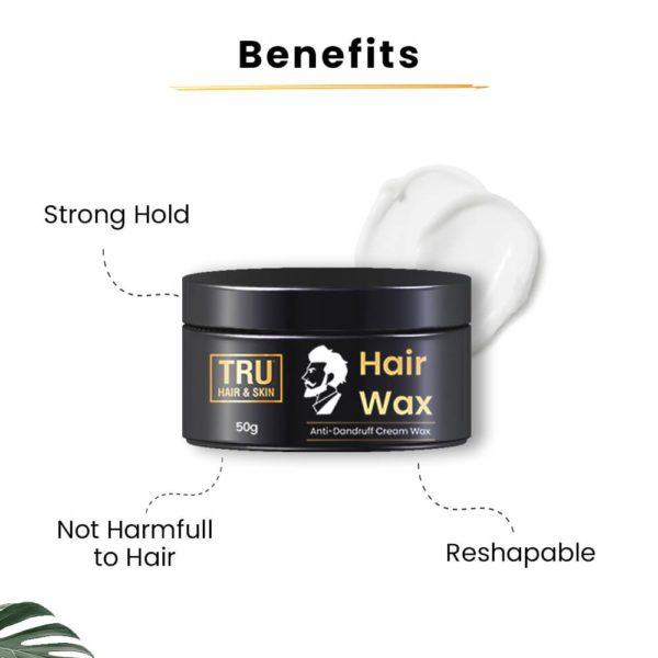 Hair Wax Cream For Men | Easy To Spread And Strong Hold For 12hrs + Anti - Dandruff | 50 gm wax cream