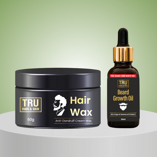 Hair Wax 50gm + Beard Growth Oil 30ml | Combo for the Perfect Grooming Gift | WA