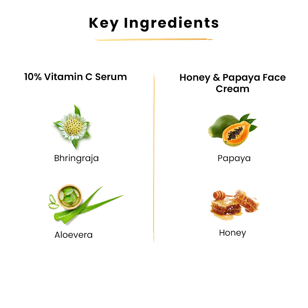 Vitamin C Serum-25ml+Honey Papaya Face Cream-50gm