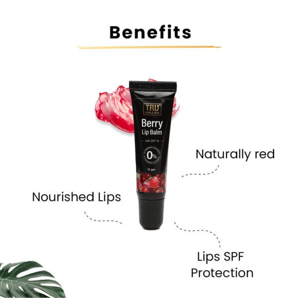 Tinted Berry Lip Balm – SPF 15 | Shea Butter, Almond Oil & Beetroot -10gm | Hydrating Lips
