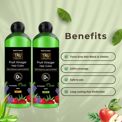 Fruit Vinegar Hair Color Shampoo  Natural Hair Color Dye for Black Hair-1000ml