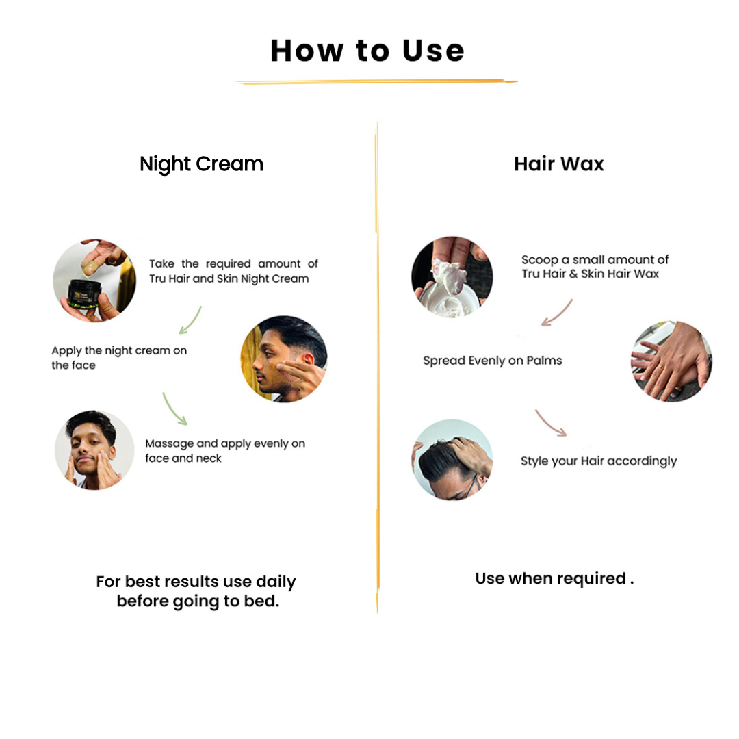 Night Cream (50gm) + Hair Wax ( 50gm ) Combo for Men