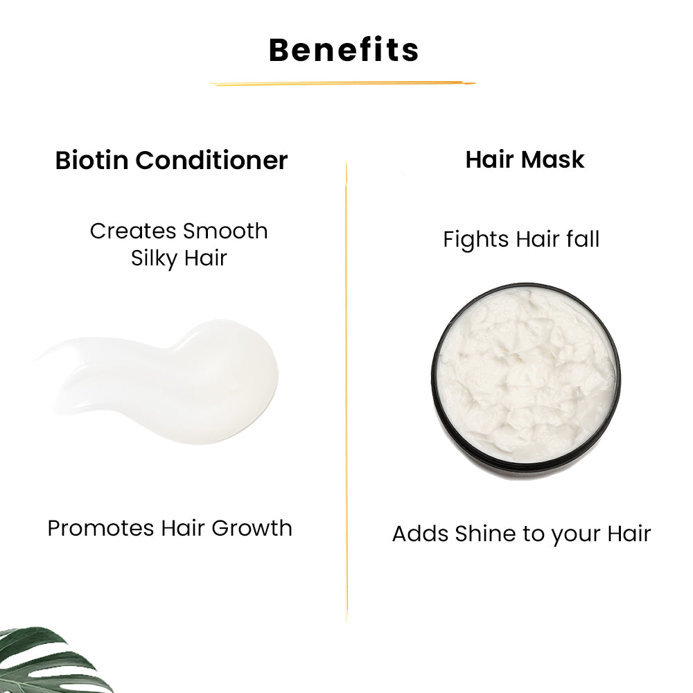 Tru Hair Ayurvedic Hair Oil Refill pack + Biotin Shampoo & Conditioner + Hair Mask | For Hair Fall, Dandruff, Pre Mature Greying, Hair Growth & Shiny Voluminous Hair | TRU HAIR Combo
