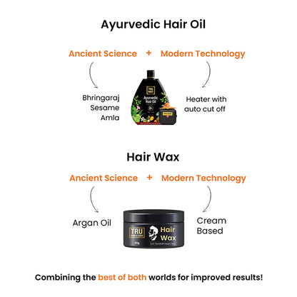 Ayurvedic oil with Heater 50ml +Free Hair Wax 50gms-n