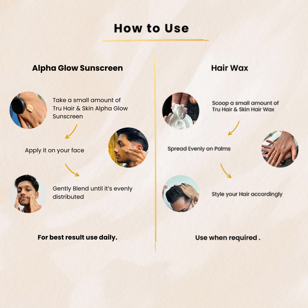 Alpha Glow Instant Brightening SPF  30 Sunscreen (50ml) with Free Hair Wax Cream(50gm) | HWC