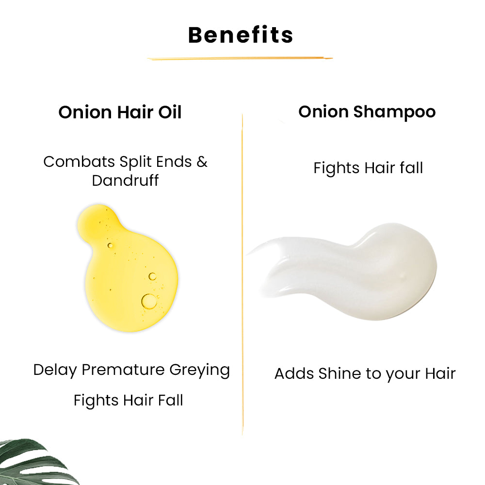 Onion Hair Oil with Heater-110ml+Onion Shampoo-200ml &Onion Conditioner-200ml+Hair Mask-200gms