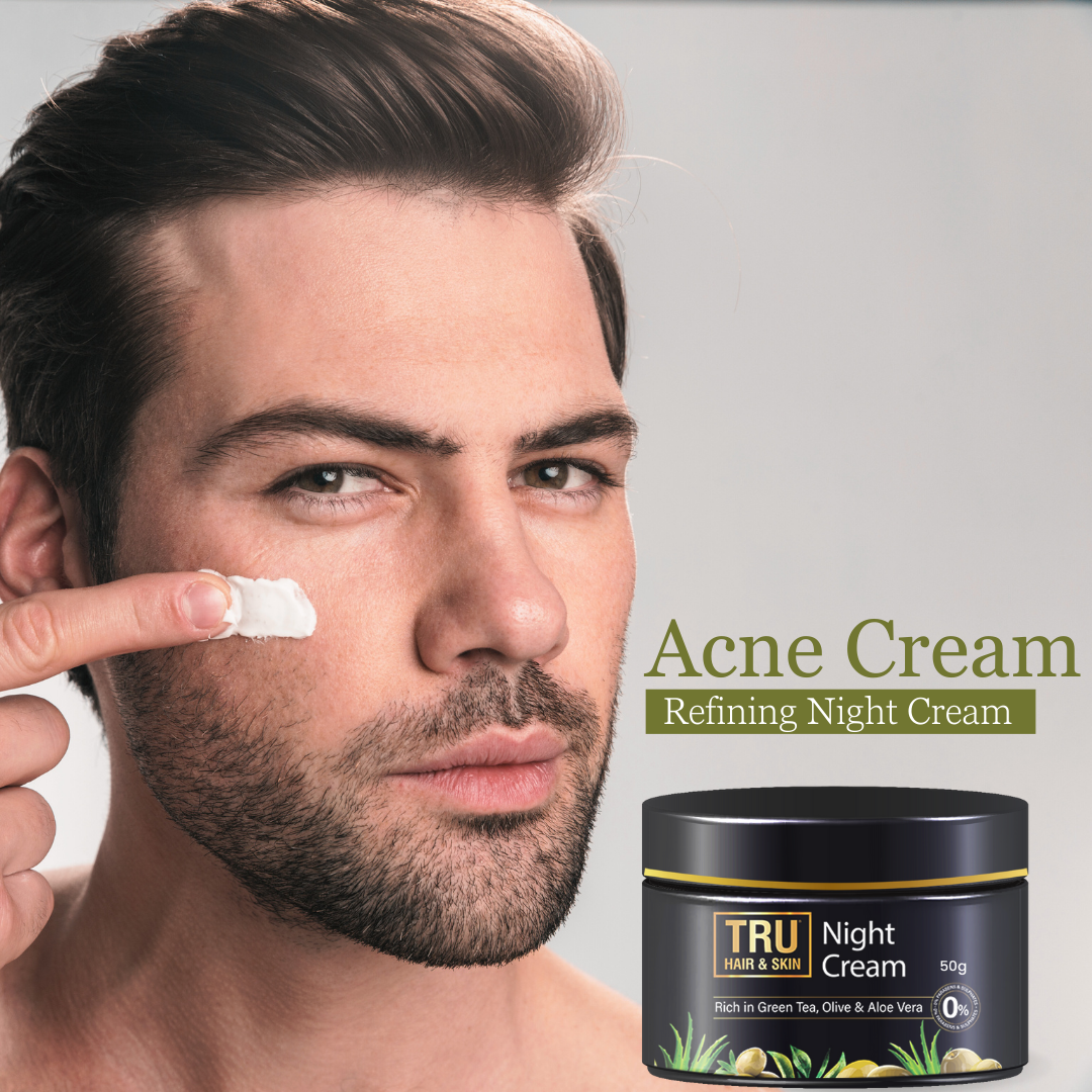 Night Cream With Green Tea, Niacinamide & Olive | Reduces Acne & Hyperpigmentation- 50g