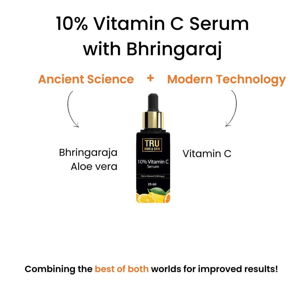 10% Vitamin C Serum & Bhringaraj | Rejuvenates Skin & Reduces Hyperpigmentation – 25ml
