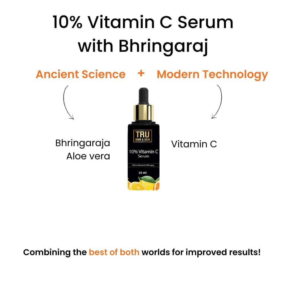 10% Vitamin C Serum & Bhringaraj | Rejuvenates Skin & Reduces Hyperpigmentation – 24ml [BOGO]