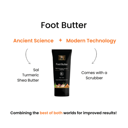 Tru Hair & Skin Foot Butter With Free Foot Scrubber | For Cracked Heels | 50gm [BOGO]