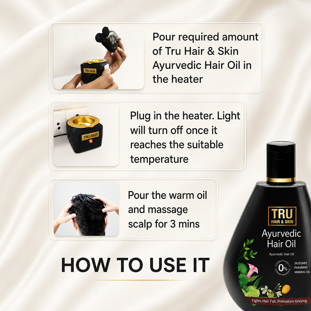 Clinically Proven Ayurvedic Hair Oil + Free Heater with Shampoo | Reduces hair fall