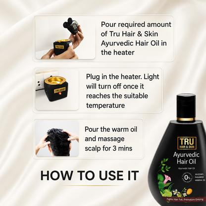 Clinically Proven Ayurvedic Hair Oil + Free Heater with Shampoo | Reduces hair fall