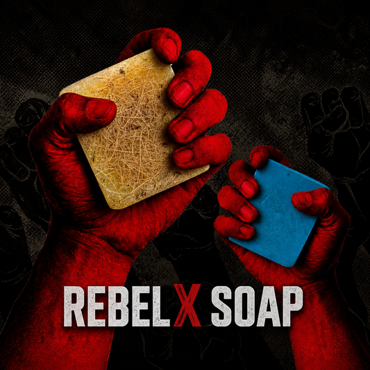 TRU HAIR & SKIN RebelX 4-in-1 Ice Blast Scrub | Natural loofah | Bathing Bar for Men | Handmade soap - 100gm | Pack of 2
