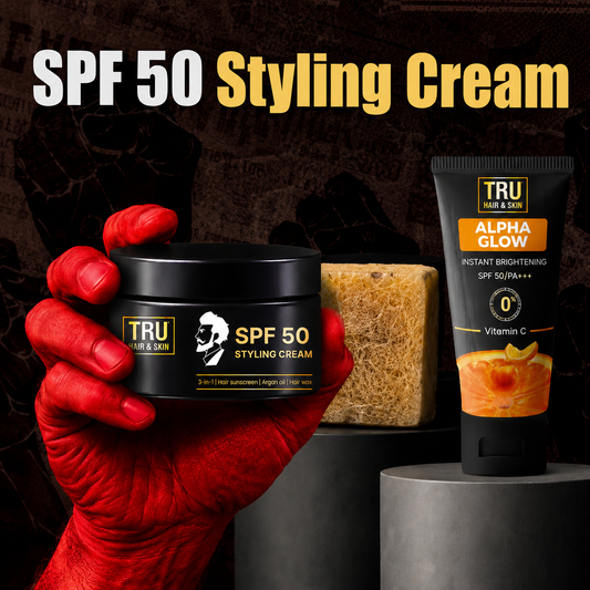SPF Combo - SPF 50 Styling Cream 50gm + Rebelx soap 100gm + Alpha Glow Instant Brightening Cream 25ml