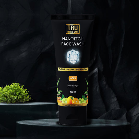 TRU HAIR & SKIN Nanotech Facewash | 2% Salicylic, Kojic, Vitamin C &Turmeric | For acne and icy glowing skin | 100ml